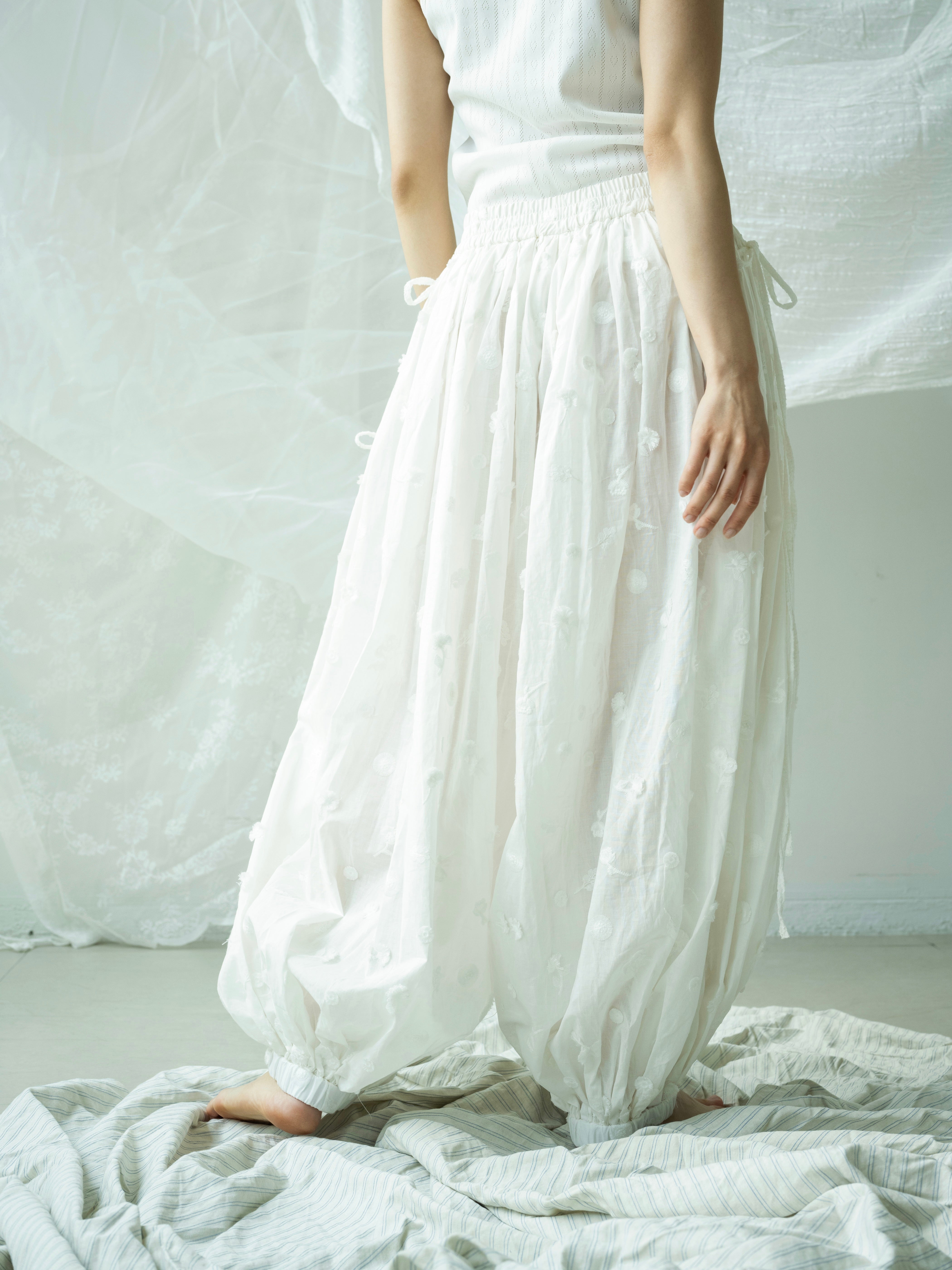 COTTON LACE PANTS