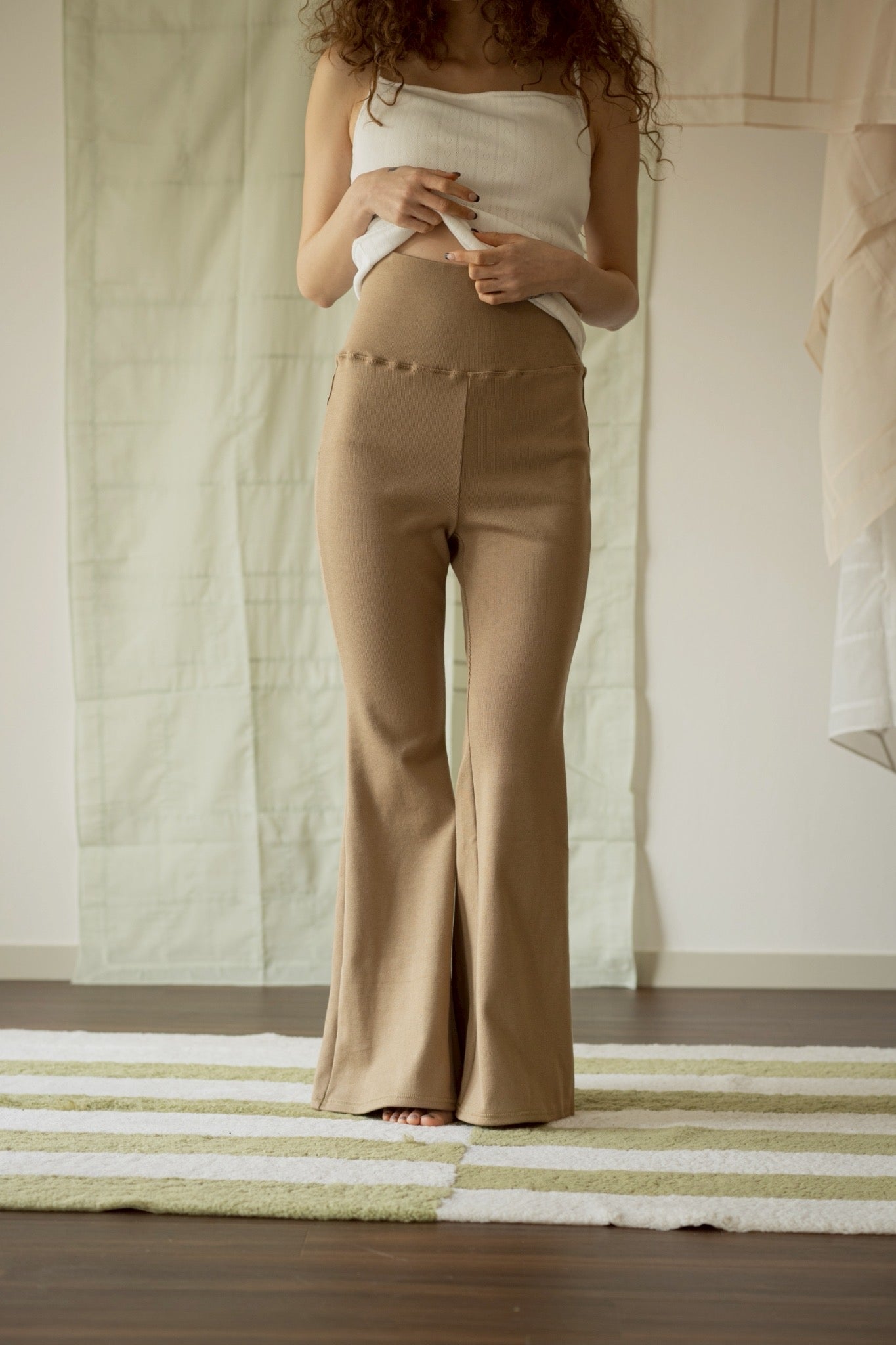 STRETCH HIGH-WAIST FLARE PANTS