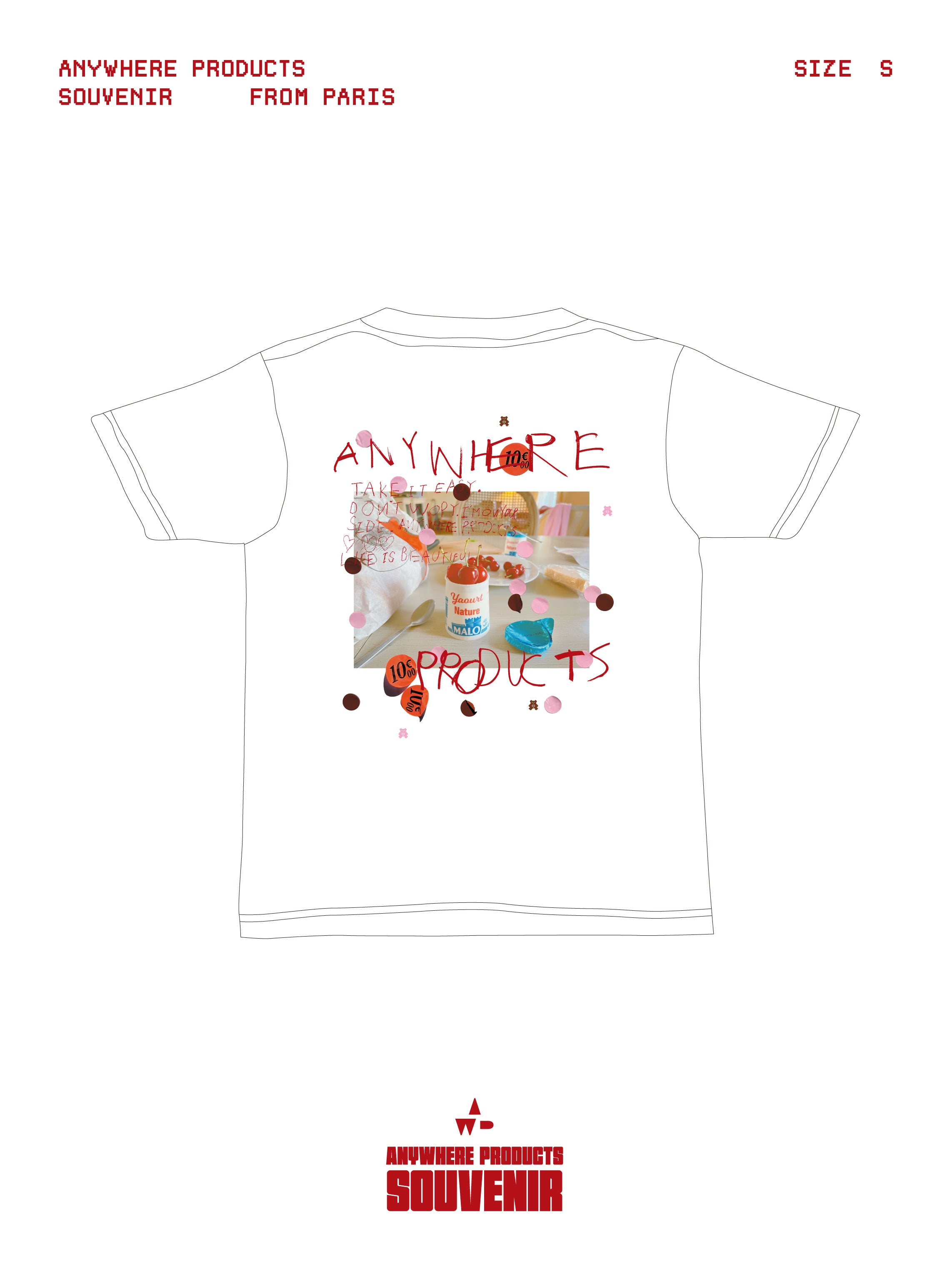 SOUVENIR PRINT T-SHIRT(CHERRY)