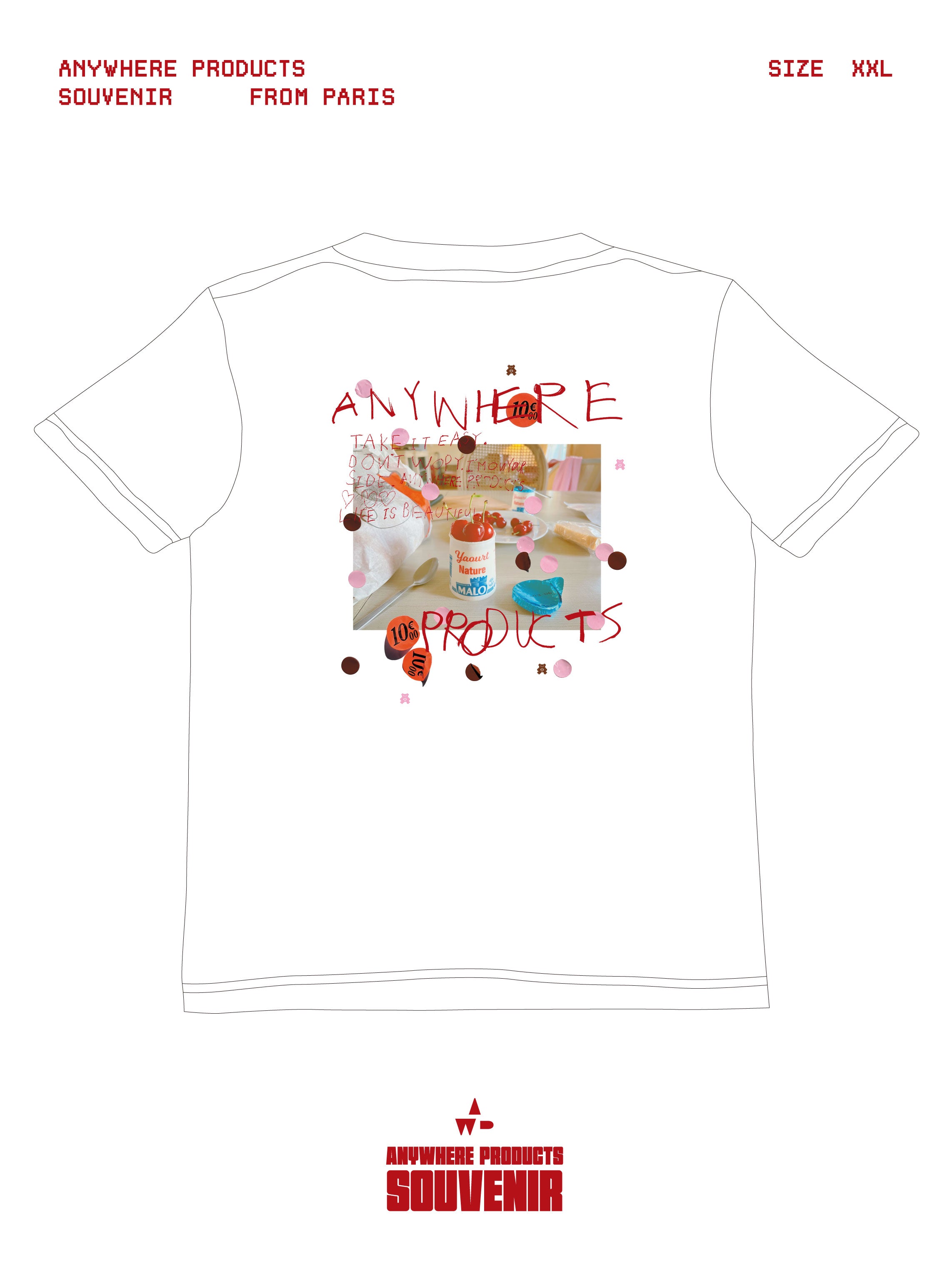 SOUVENIR PRINT T-SHIRT(CHERRY)