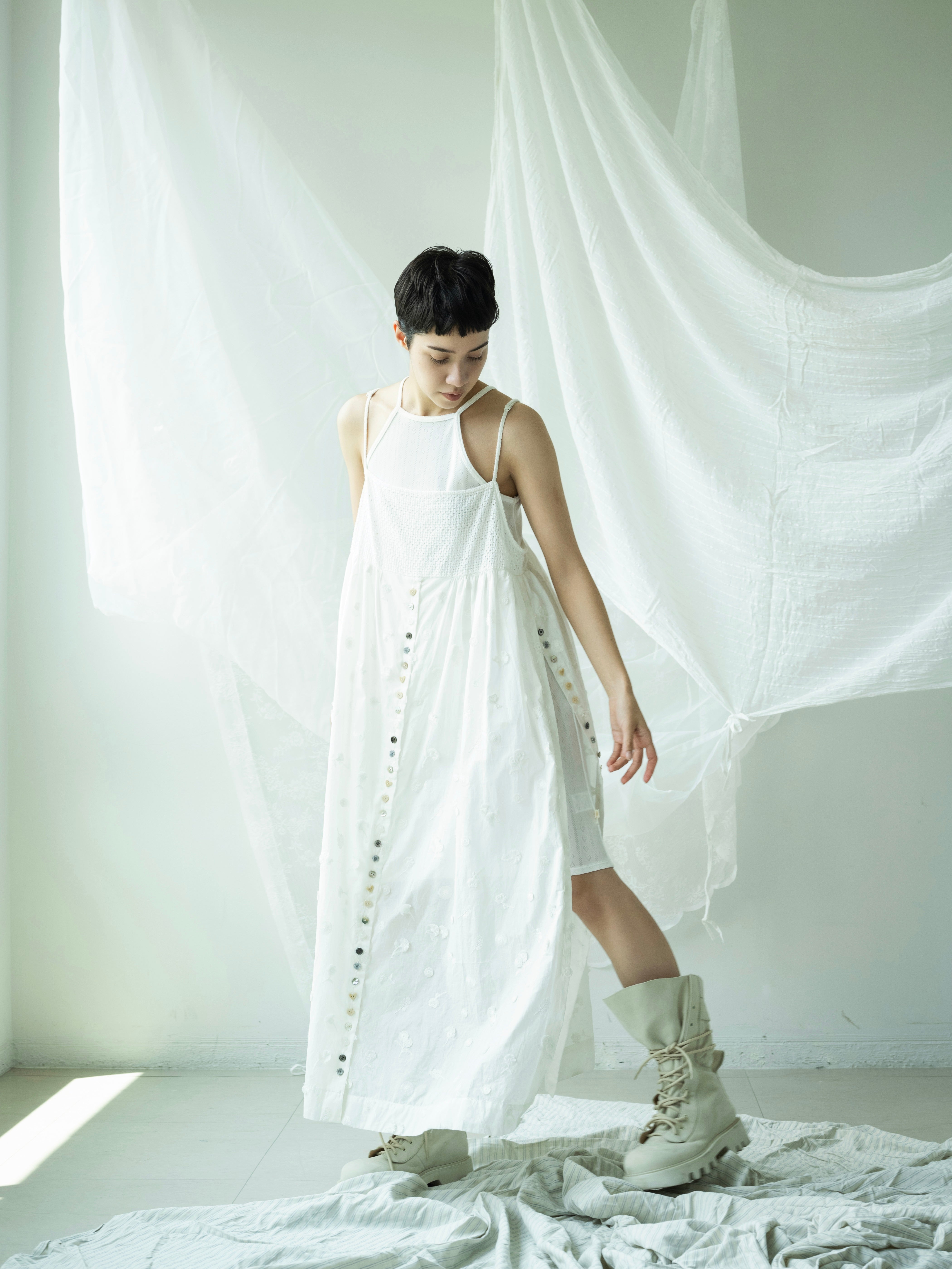 COTTON LACE CAMISOLE DRESS