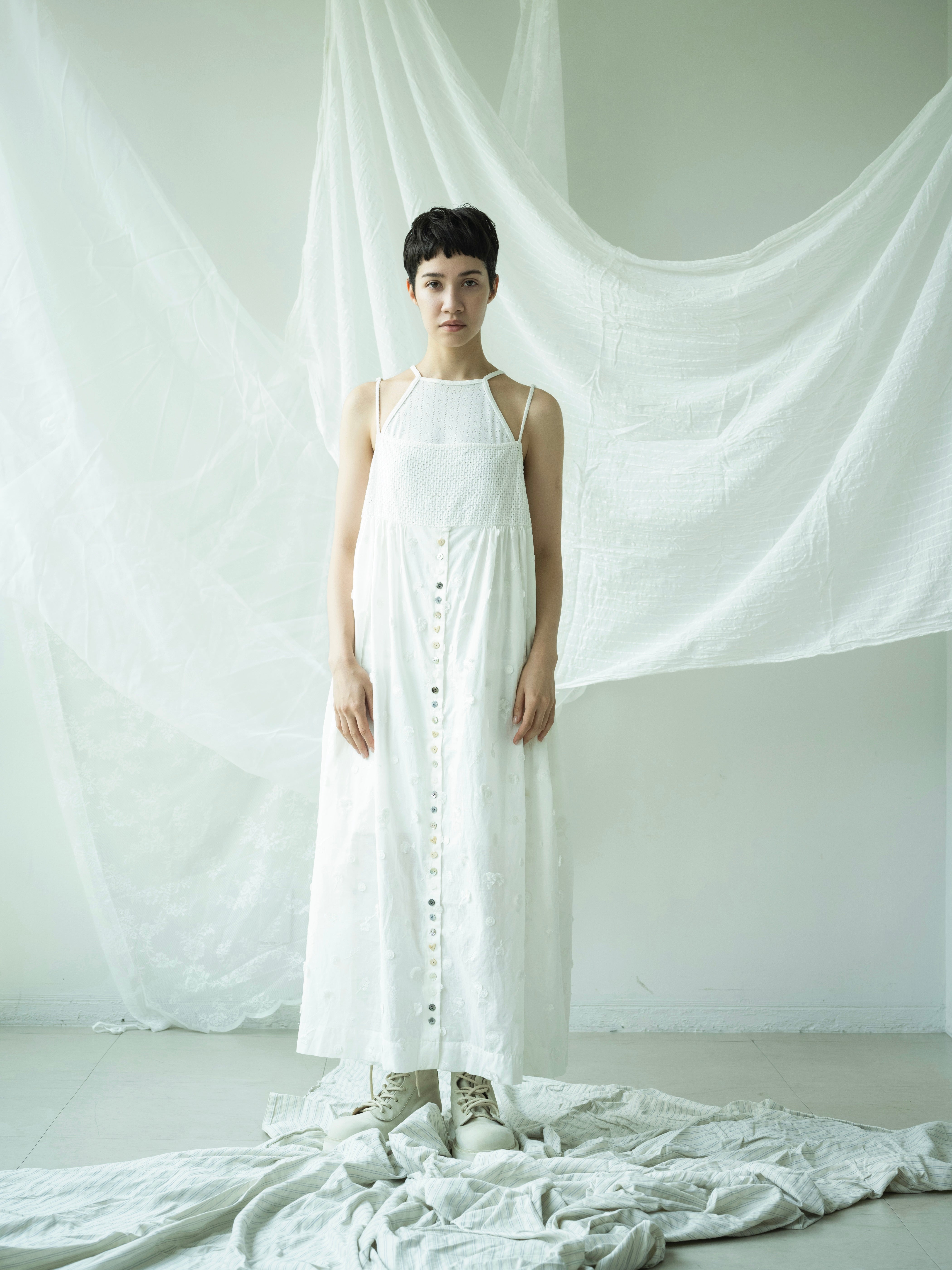COTTON LACE CAMISOLE DRESS