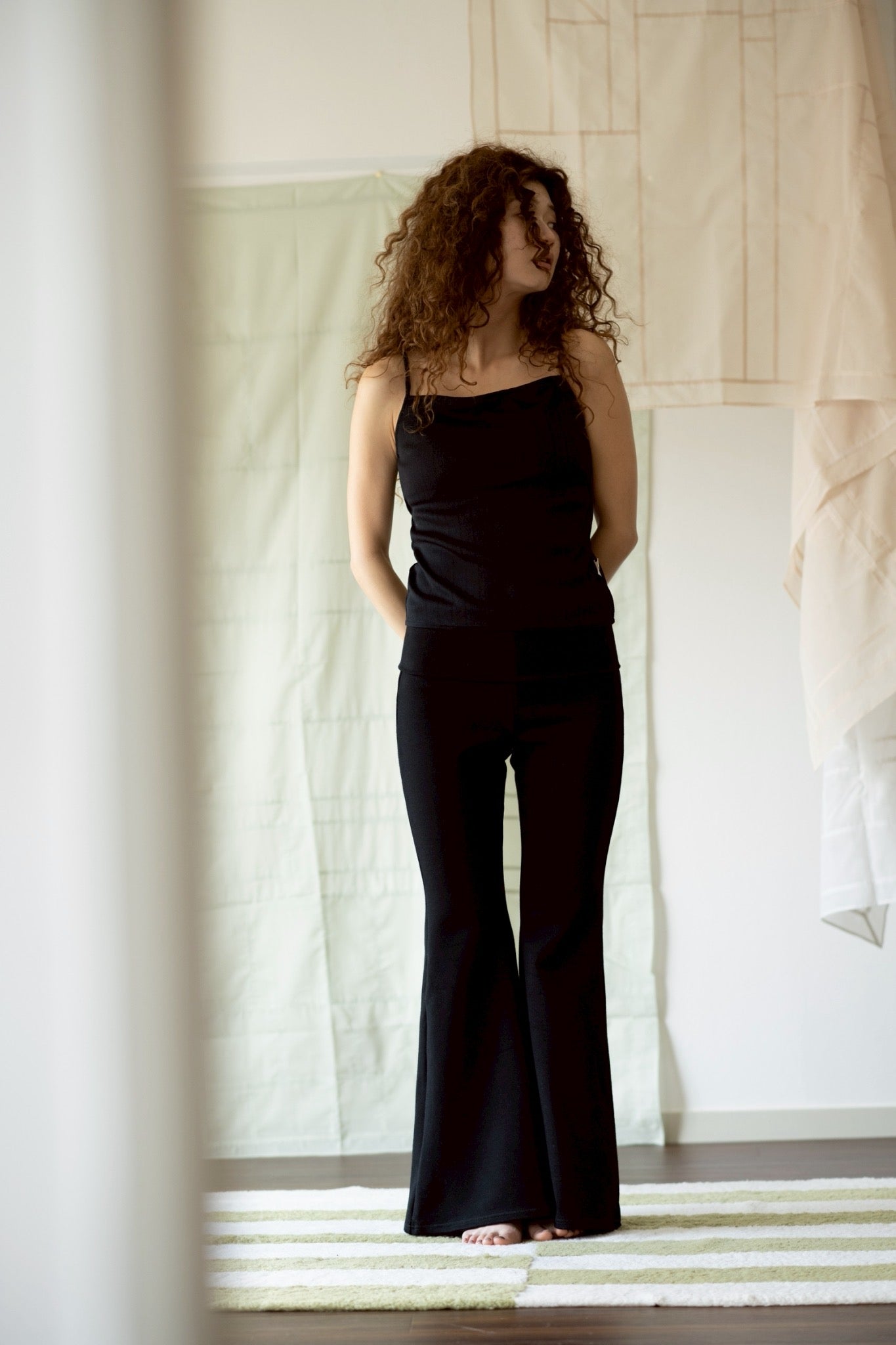 STRETCH HIGH-WAIST FLARE PANTS
