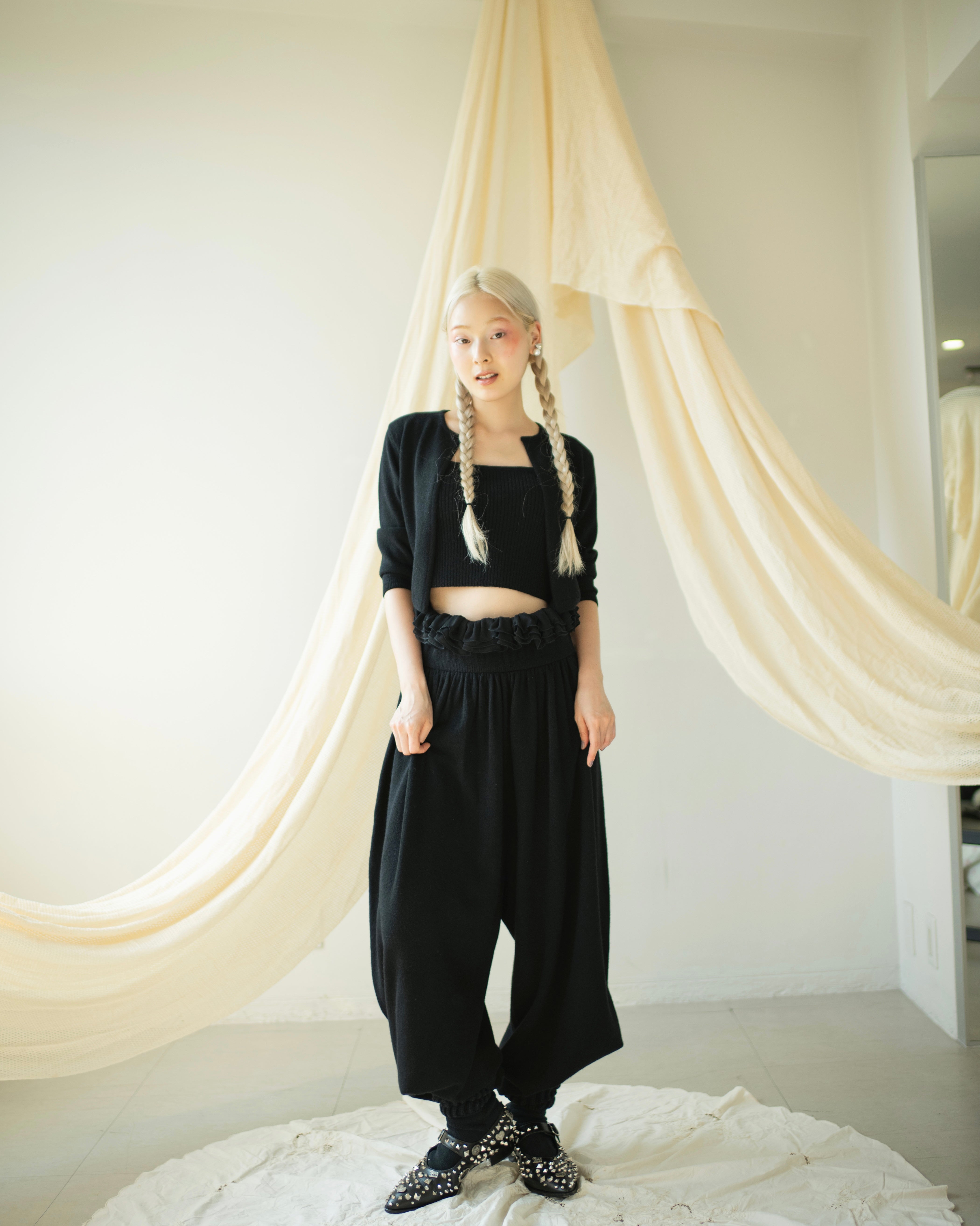 anywhere products カシミアボレロ　ブラック CASHMERE BOLERO