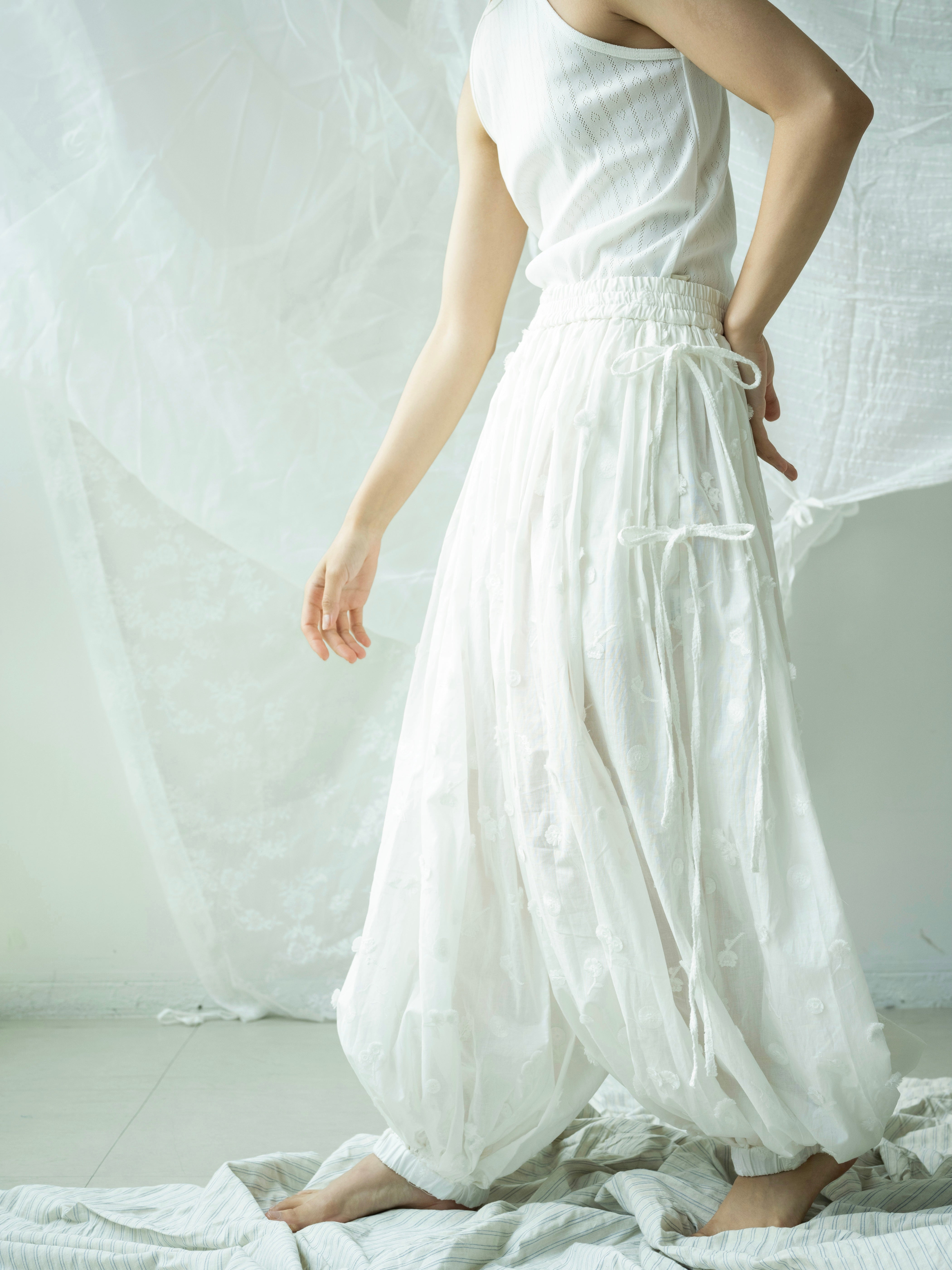COTTON LACE PANTS