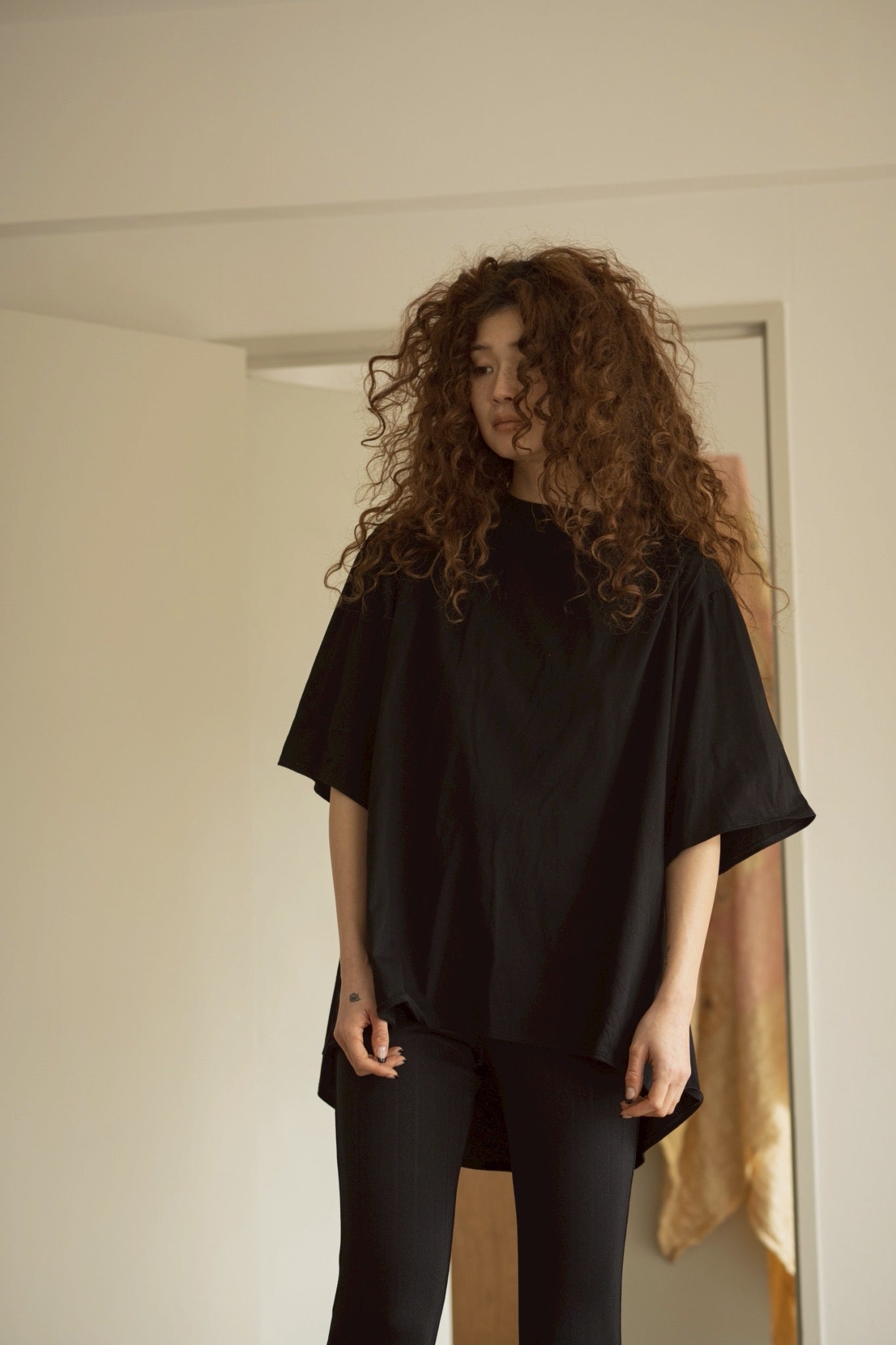 LOOSE LACE-UP BACK T-SHIRT